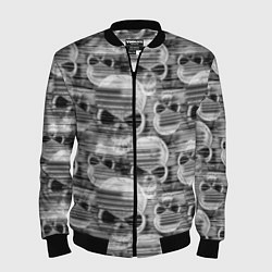 Бомбер мужской Серые черепа - растр, цвет: 3D-черный