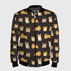 Мужской бомбер Вельш корги бемброк - забавные щенки паттерн