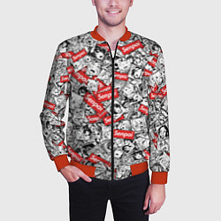 Бомбер мужской Senpai x Ahegao, цвет: 3D-красный — фото 2