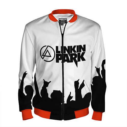 Мужской бомбер LINKIN PARK / 3D-Красный – фото 1