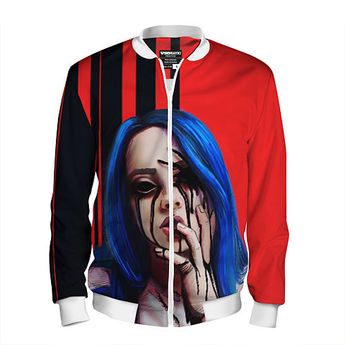 Мужской бомбер Billie Eilish: Demon / 3D-Белый – фото 1