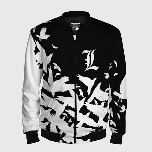 Мужской бомбер L flying birds / 3D-Черный – фото 1