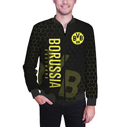Бомбер мужской Боруссия Дортмунд honeycomb, цвет: 3D-черный — фото 2