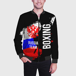 Бомбер мужской Boxing Russia Team и герб РФ, цвет: 3D-черный — фото 2