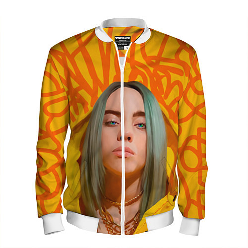 Мужской бомбер Billie Eilish / 3D-Белый – фото 1