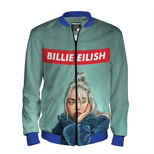 Мужской бомбер Billie Eilish / 3D-Синий – фото 1