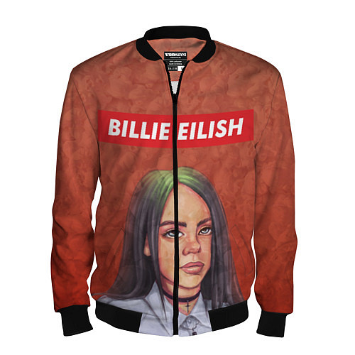 Мужской бомбер Billie Eilish / 3D-Черный – фото 1