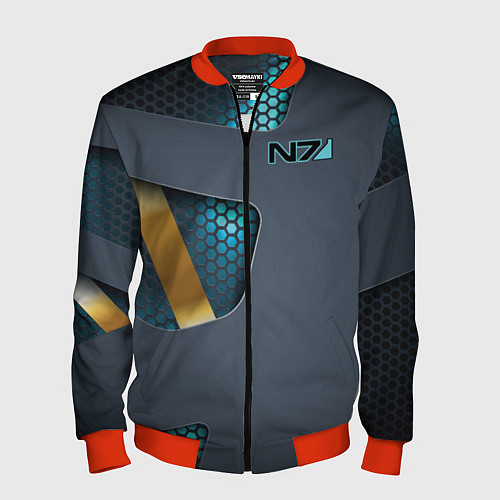 Мужской бомбер Mass Effect N7 / 3D-Красный – фото 1