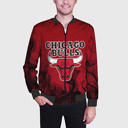 Бомбер мужской CHICAGO BULLS, цвет: 3D-черный — фото 2