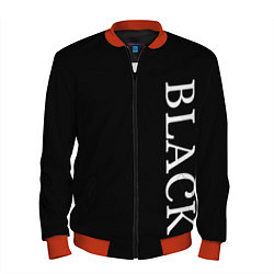 Бомбер мужской Чёрная футболка с текстом, цвет: 3D-красный