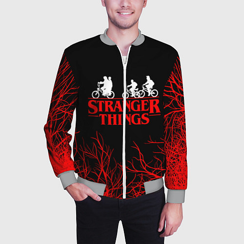 Мужской бомбер STRANGER THINGS / 3D-Меланж – фото 3