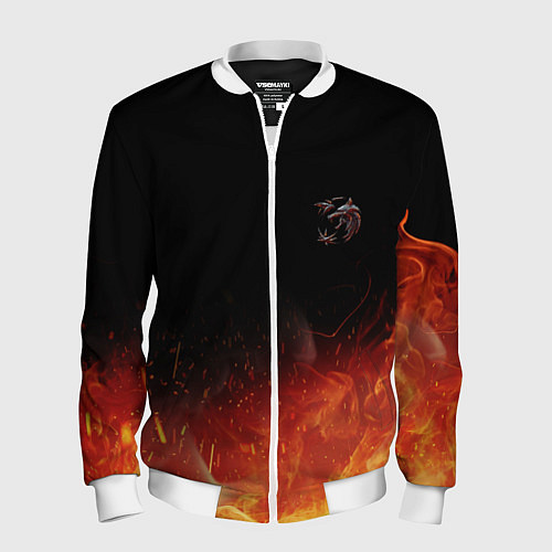 Мужской бомбер Ведьмак сериал / 3D-Белый – фото 1