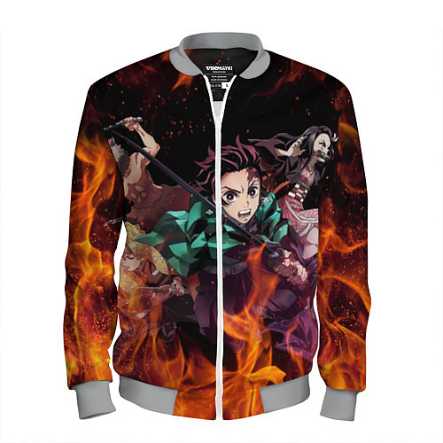 Мужской бомбер KIMETSU NO YAIBA / 3D-Меланж – фото 1