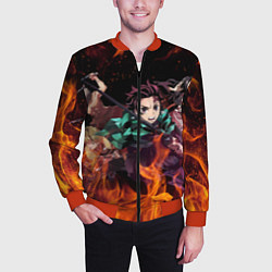 Бомбер мужской KIMETSU NO YAIBA, цвет: 3D-красный — фото 2