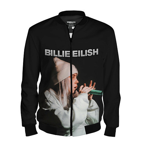 Мужской бомбер BILLIE EILISH / 3D-Черный – фото 1