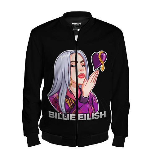 Мужской бомбер BILLIE EILISH / 3D-Черный – фото 1