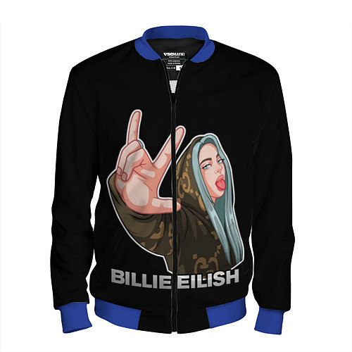 Мужской бомбер BILLIE EILISH / 3D-Синий – фото 1