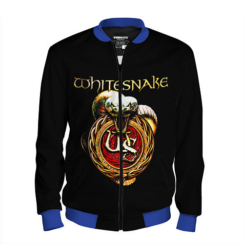 Мужской бомбер Whitesnake / 3D-Синий – фото 1