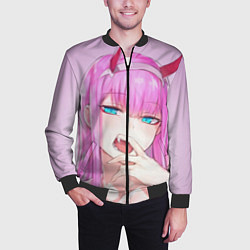 Бомбер мужской Ahegao, цвет: 3D-черный — фото 2