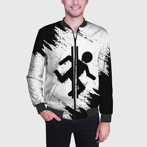 Мужской бомбер PORTAL / 3D-Черный – фото 3