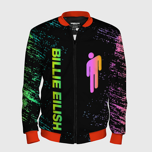 Мужской бомбер BILLIE EILISH / 3D-Красный – фото 1