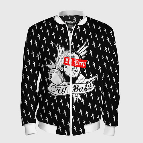Мужской бомбер LiL PEEP / 3D-Белый – фото 1