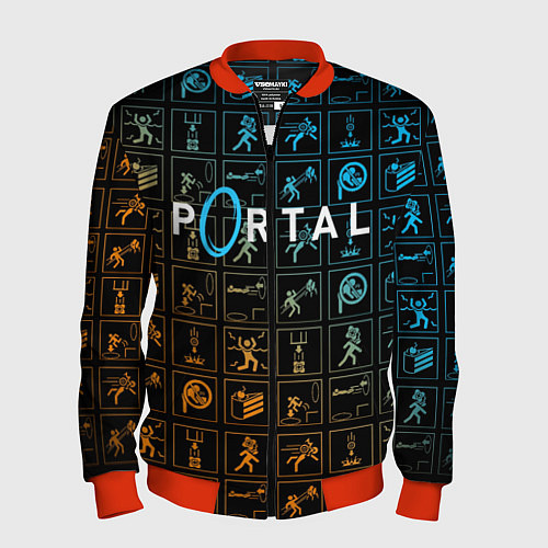 Мужской бомбер PORTAL / 3D-Красный – фото 1