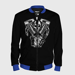 Бомбер мужской Движковый череп, цвет: 3D-синий
