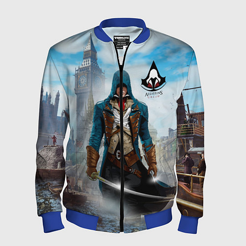 Мужской бомбер Assasin's creed / 3D-Синий – фото 1