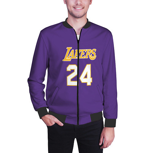 Мужской бомбер Los Angeles Lakers Kobe Brya / 3D-Черный – фото 3