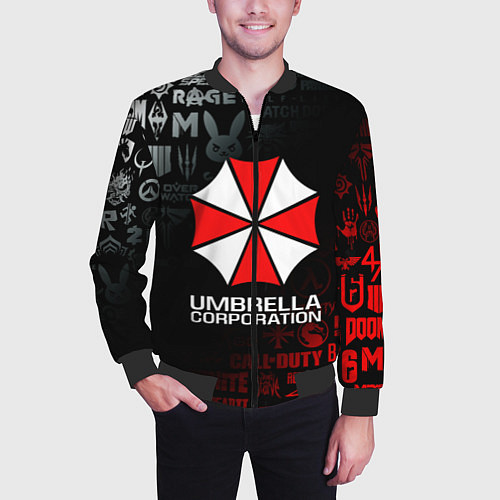 Мужской бомбер RESIDENT EVIL UMBRELLA CORP / 3D-Черный – фото 3