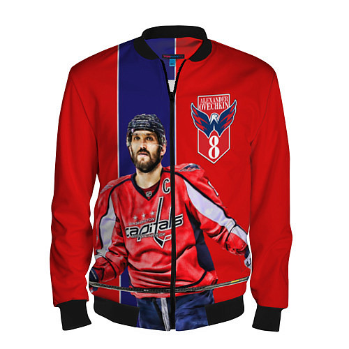 Мужской бомбер Ovechkin Capitals / 3D-Черный – фото 1