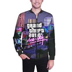 Бомбер мужской Grand Theft Auto Vice City, цвет: 3D-черный — фото 2