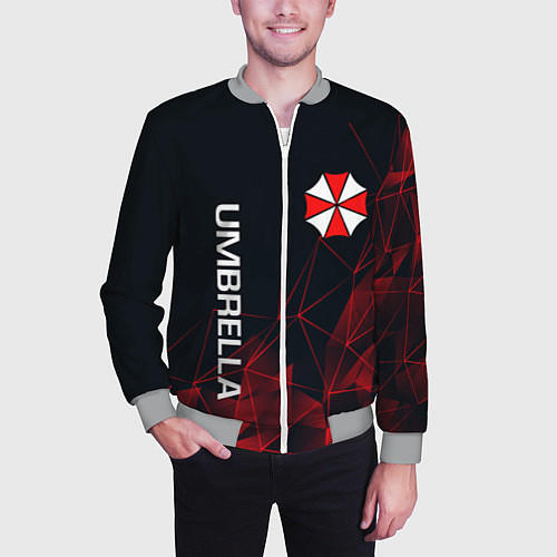 Мужской бомбер UMBRELLA CORP / 3D-Меланж – фото 3