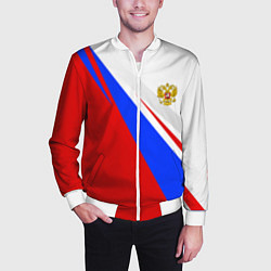 Бомбер мужской Россия, цвет: 3D-белый — фото 2