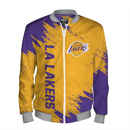 Мужской бомбер LA LAKERS / 3D-Меланж – фото 1