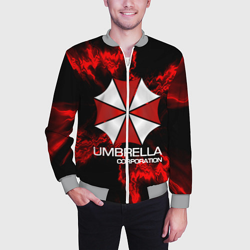 Мужской бомбер UMBRELLA CORP / 3D-Меланж – фото 3
