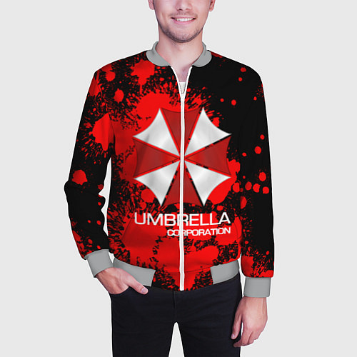 Мужской бомбер UMBRELLA CORP / 3D-Меланж – фото 3