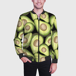 Бомбер мужской Avocado background, цвет: 3D-черный — фото 2