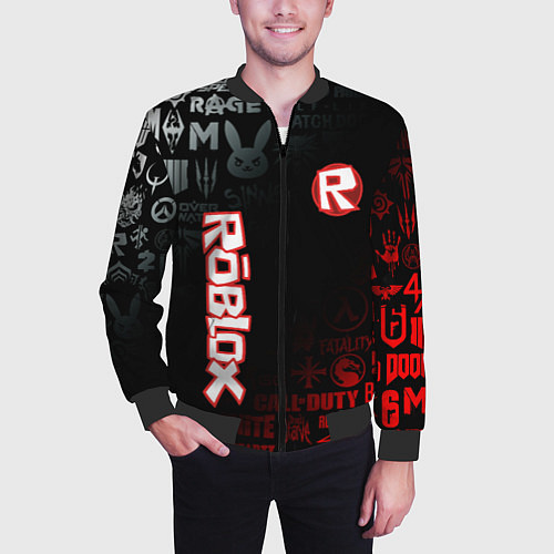 Мужской бомбер ROBLOX / 3D-Черный – фото 3