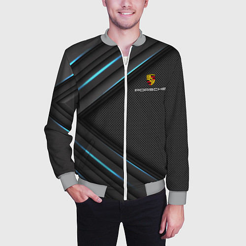 Мужской бомбер PORSCHE / 3D-Меланж – фото 3