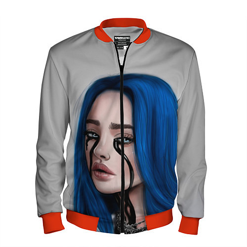 Мужской бомбер BILLIE EILISH / 3D-Красный – фото 1