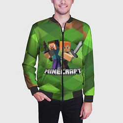 Бомбер мужской MINECRAFT, цвет: 3D-черный — фото 2