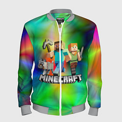 Бомбер мужской MINECRAFT, цвет: 3D-меланж