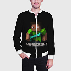 Бомбер мужской MINECRAFT, цвет: 3D-белый — фото 2