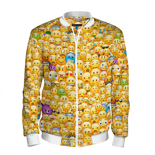 Мужской бомбер Смайлики Emoji / 3D-Белый – фото 1