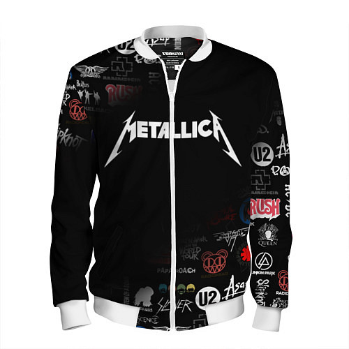 Мужской бомбер Metallica / 3D-Белый – фото 1