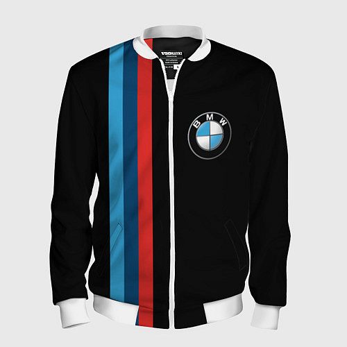 Мужской бомбер BMW / 3D-Белый – фото 1