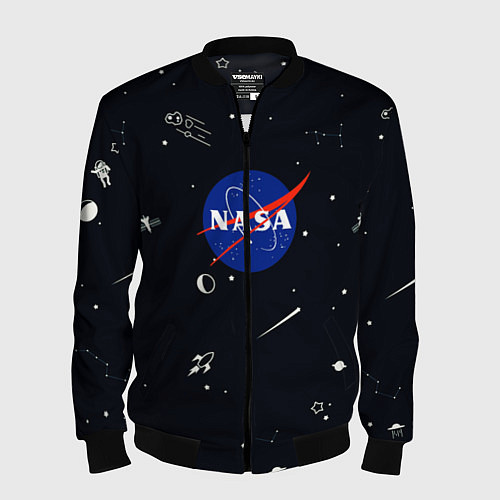 Мужской бомбер NASA / 3D-Черный – фото 1