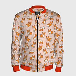 Бомбер мужской Корги, цвет: 3D-красный